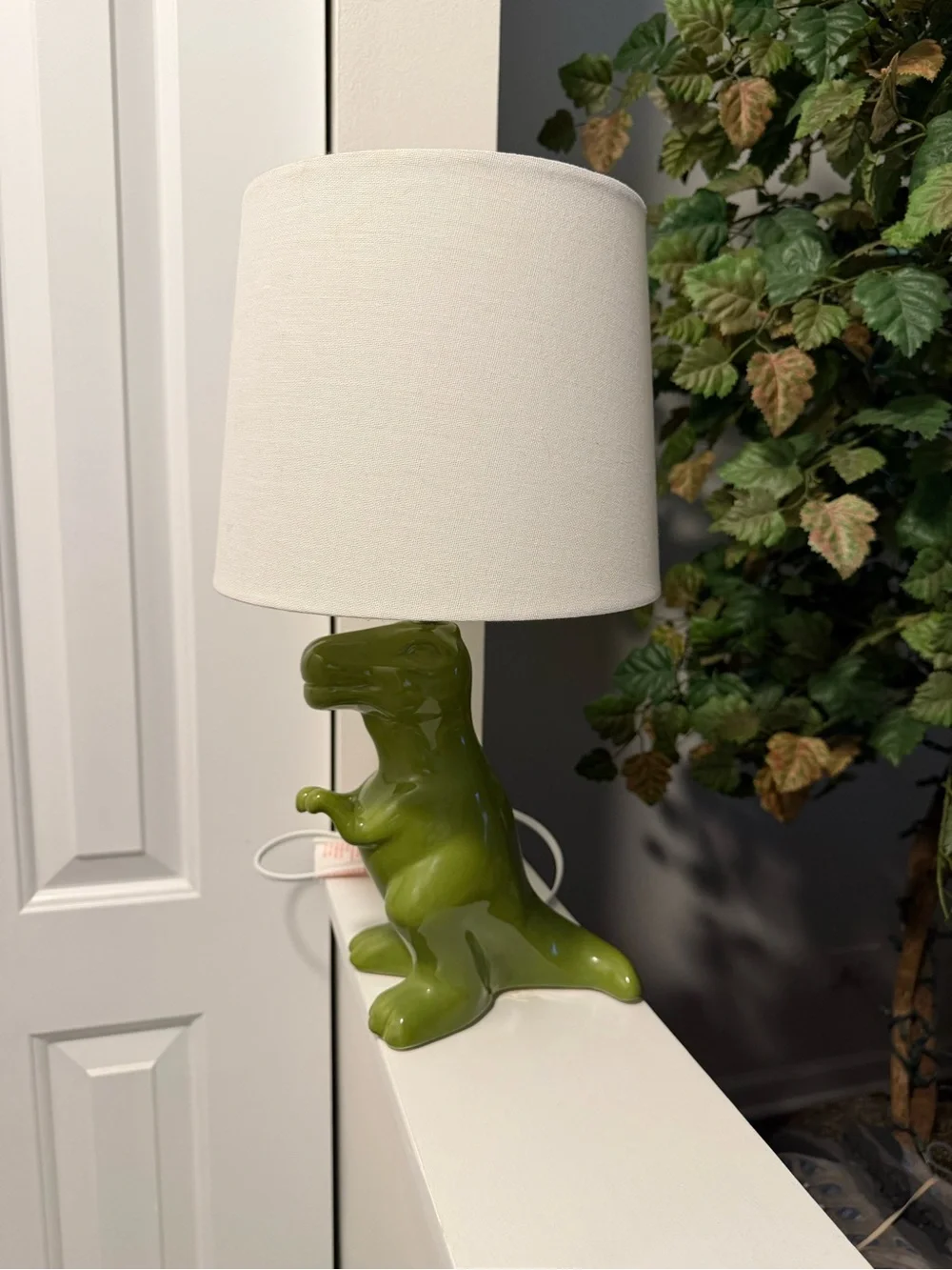 Target Green Ceramic Dinosaur Lamp with White Shade